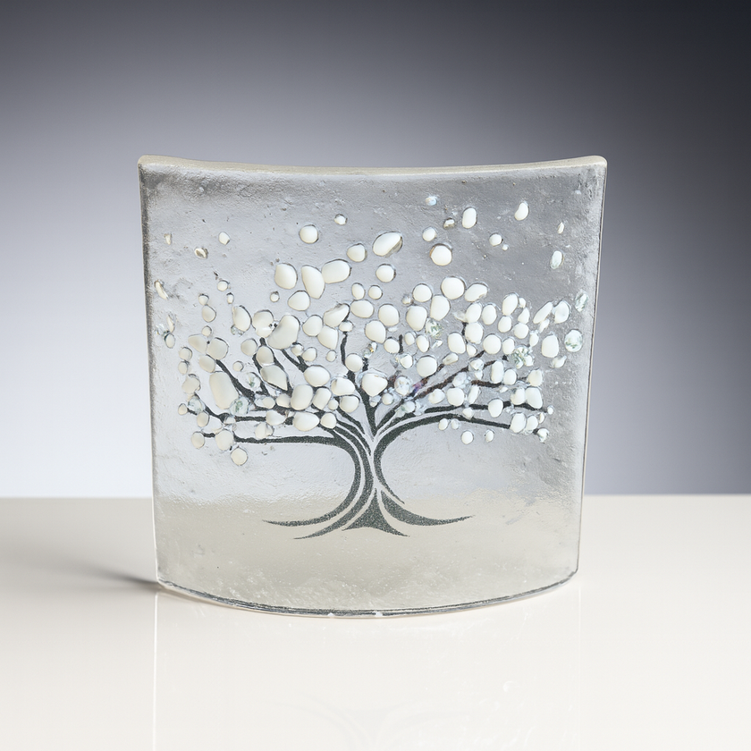 Glass Curve – Seasons Collection – Winter White (Handmade Decorative Ornament)