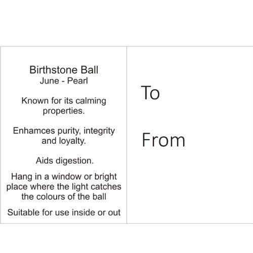 Birthstone Ball - June, Pearl - Aspire Art Glass