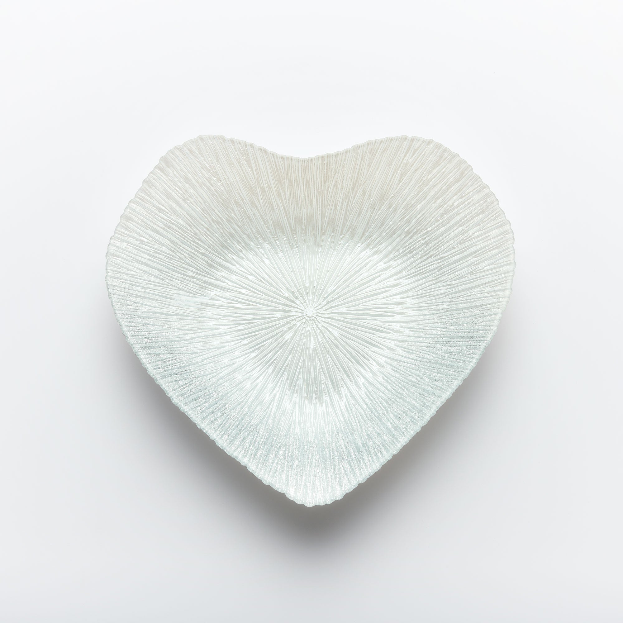 Glass Bowl - Heart Design - Silver