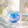 Blown Glass Tealight Holder - Blue
