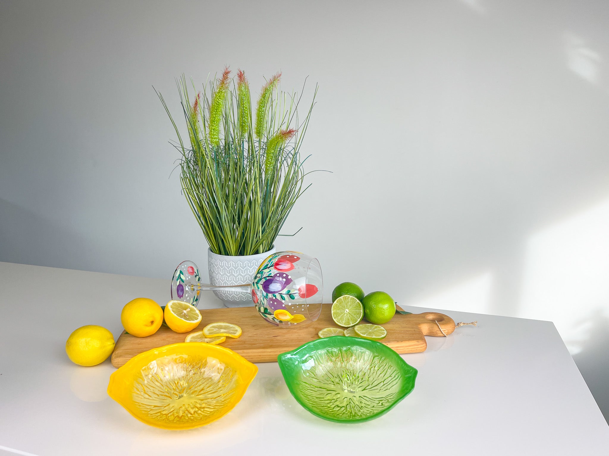 Glass Bowl - Lime Design