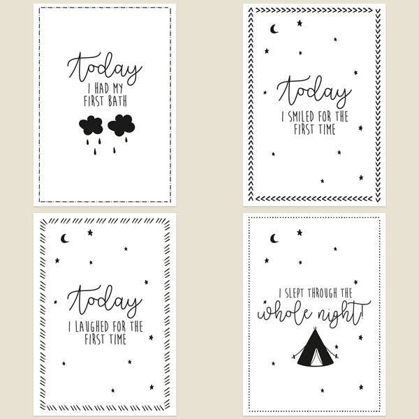 Baby Milestone Cards Phrases - Pack of 12 - The Adventure Begins