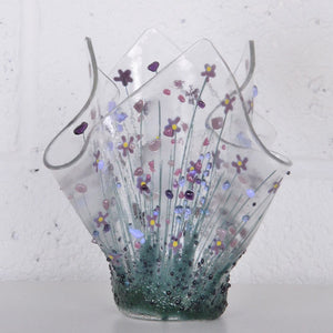 Handmade Fused Glass - Violet Large Tealight