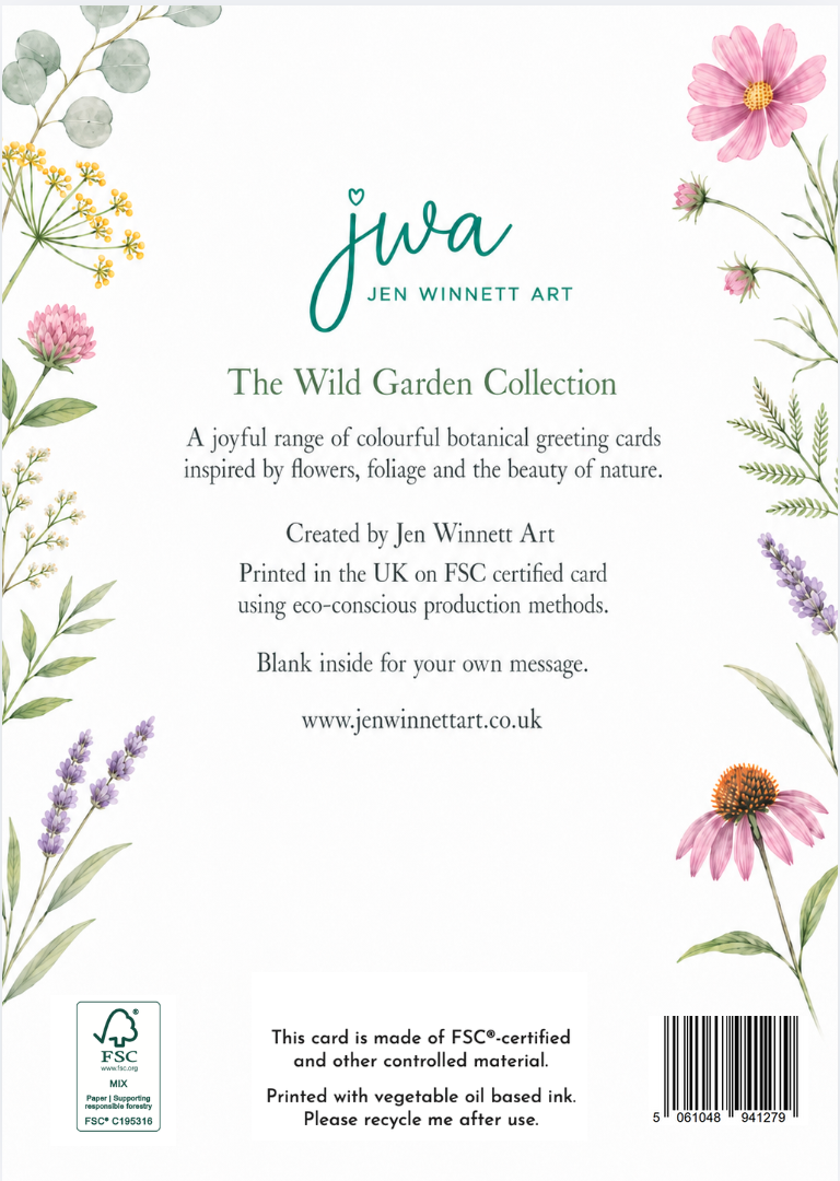Just to Say Floral Eco Greeting Card - UK Made - High Margin: WRAPPED