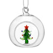 Glass Bauble with Christmas Tree Design | Hanging Ornament