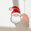 Stained Glass Santa Hanging Decoration – Handmade Red and White Christmas Ornament