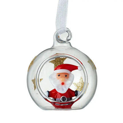 Glass Santa in Globe Hanging Decoration | Handcrafted Christmas Ornament