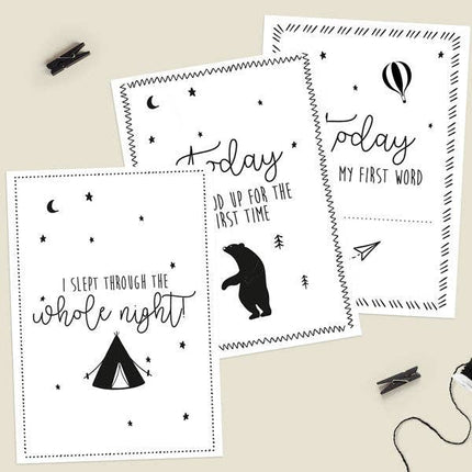 Baby Milestone Cards Phrases - Pack of 12 - The Adventure Begins
