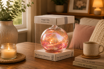 10cm Angel Orb - Archangel Ariel - Rose Quartz