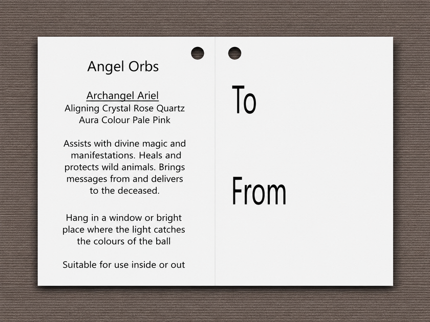 10cm Angel Orb - Archangel Ariel - Rose Quartz