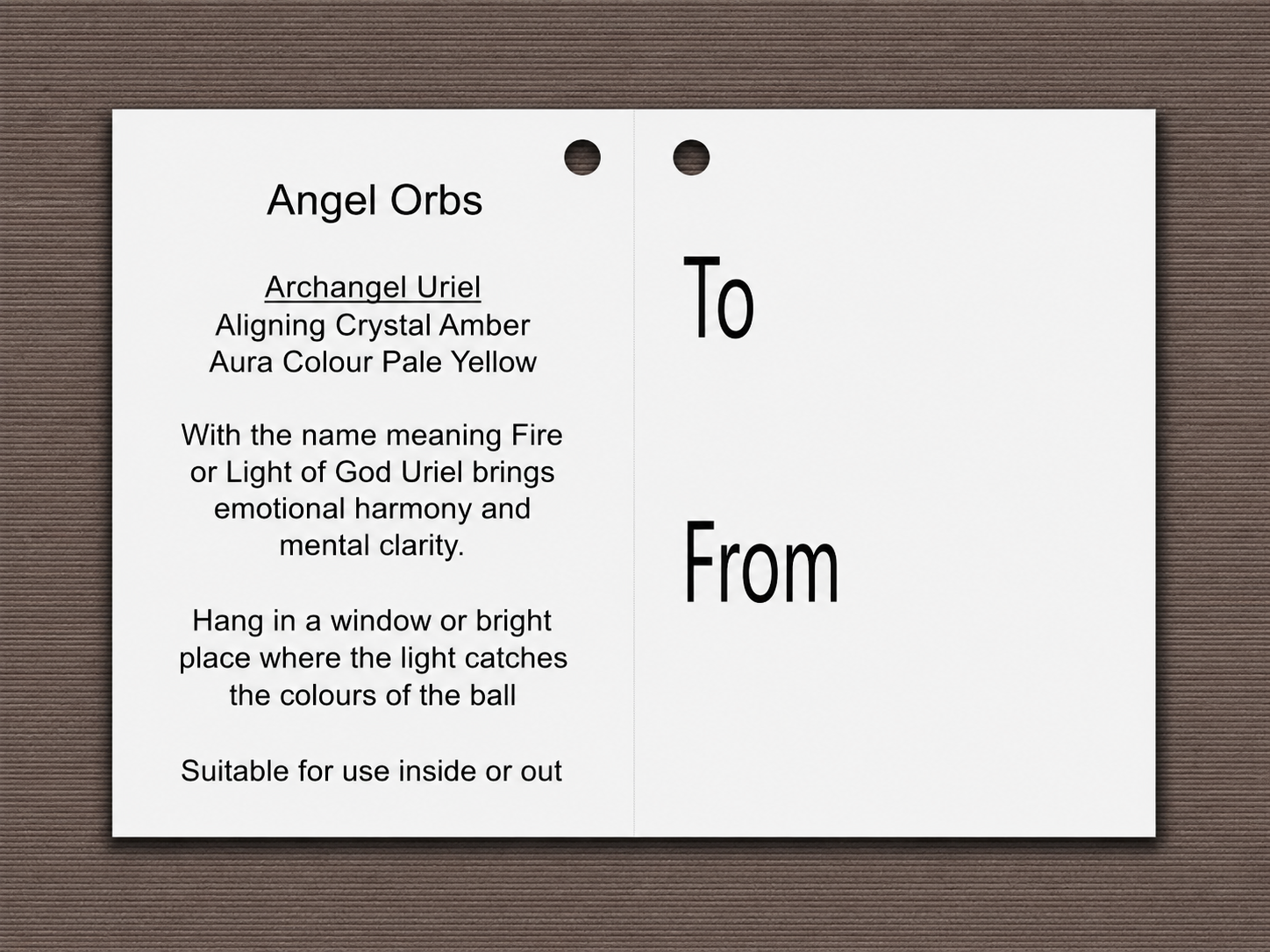 Angel Orb - Archangel Uriel - Amber