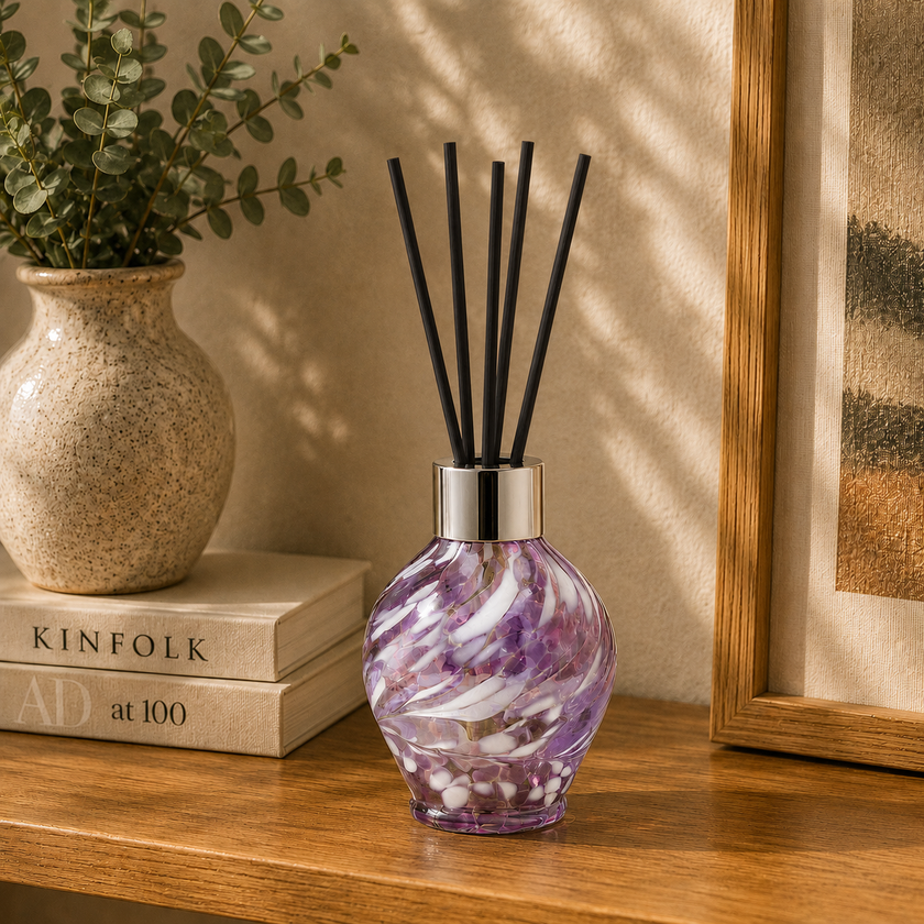 Violet Classic Reed Diffuser – Handcrafted Glass Bottle (No Oil)