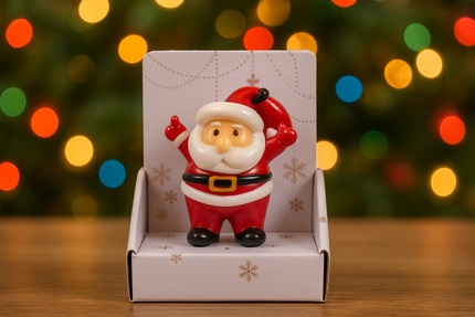 Mini Glass Santa Figurine