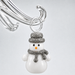 Glass Christmas Tree with Hanging Ornaments – 20cm – Clear/Silver