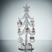 Glass Christmas Tree with Hanging Ornaments – 20cm – Clear/Silver