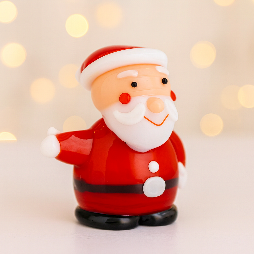 Glass Santa Ornament | Handcrafted Mini Christmas Decoration