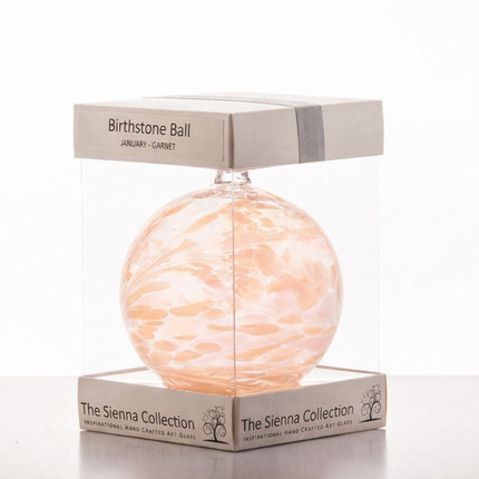 Sienna Glass November Birthstone Topaz Glass Ball Ornament – Handcrafted Hanging Decoration