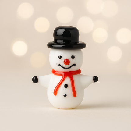 Glass Snowman Ornament | Handcrafted Mini Christmas Decoration