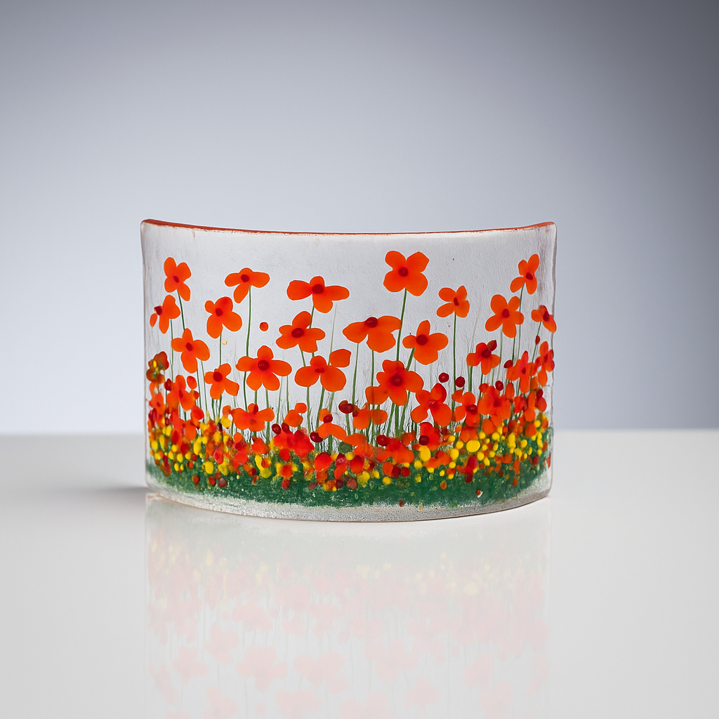 Handmade Fused Glass - Gerbera Curve by Pam Peters Designs
