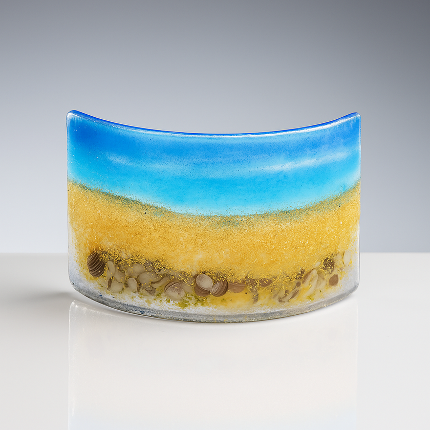 Handmade Fused Glass - Beach Curve by Pam Peters Designs