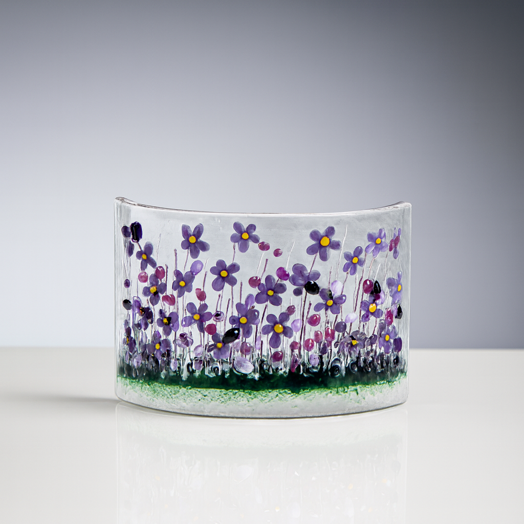 Handmade Fused Glass - Violet Curve by Pam Peters