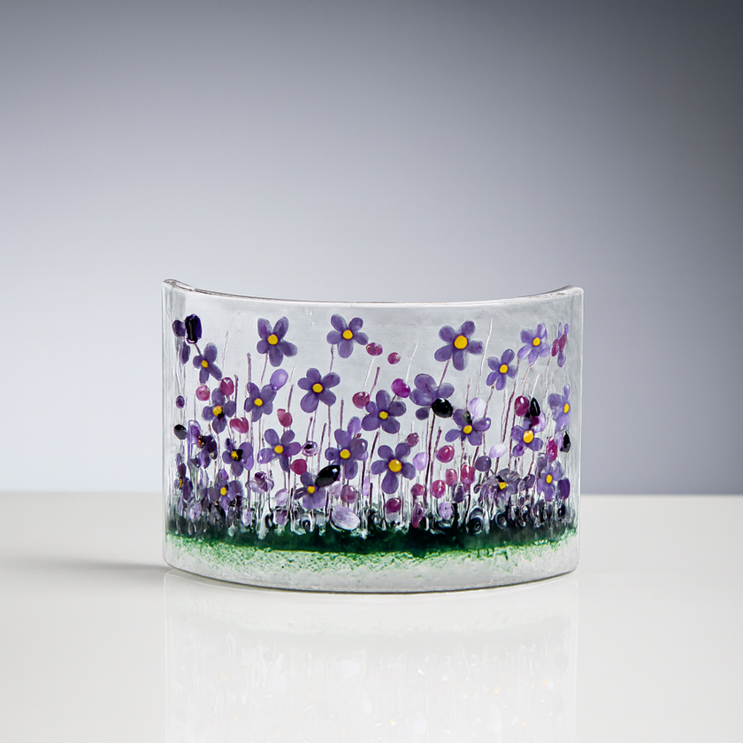 Handmade Fused Glass - Violet Curve by Pam Peters