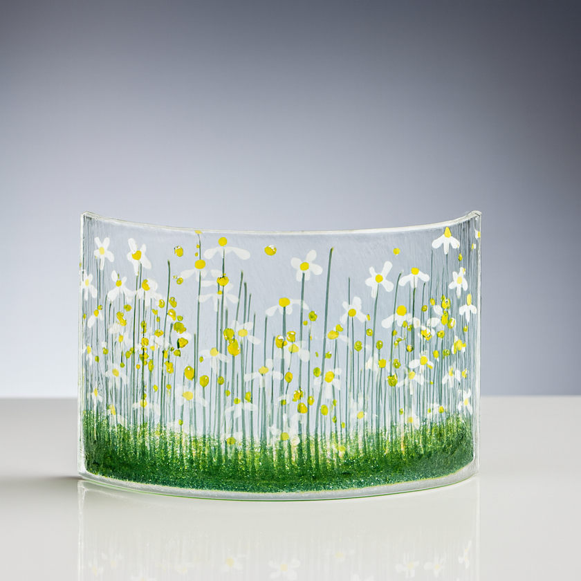 Handmade Fused Glass - Daisy Curve By Pam Peters Designs