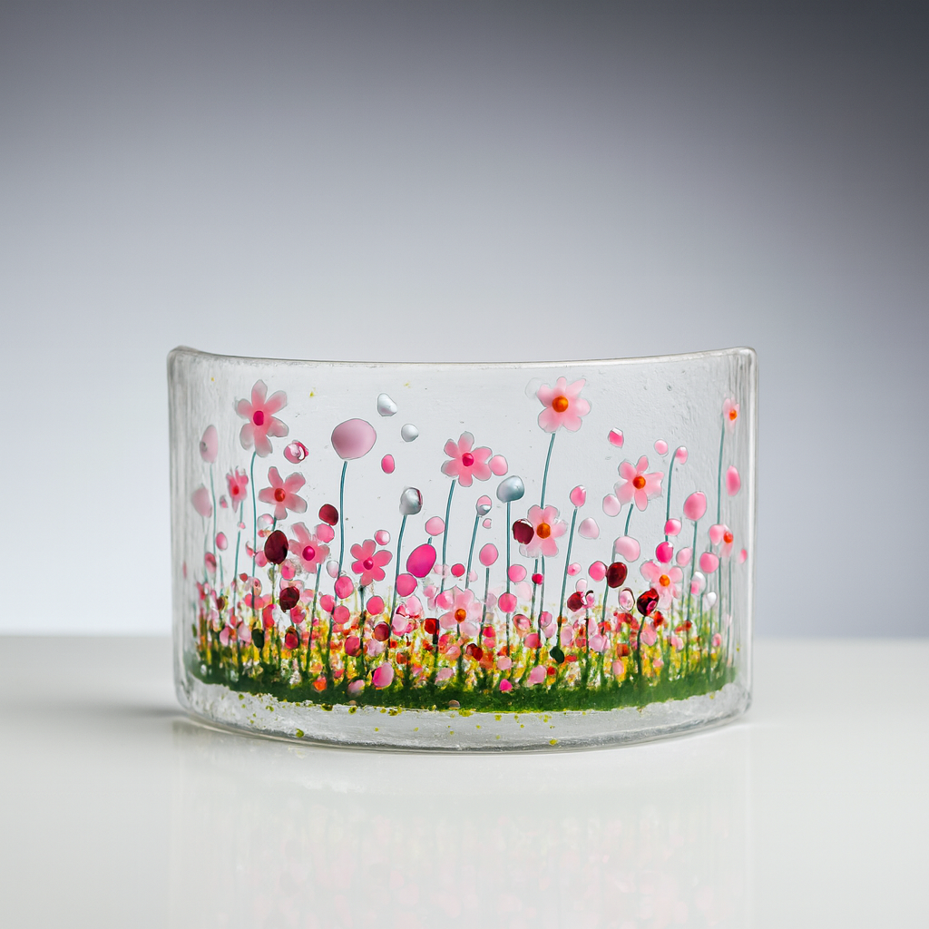 Handmade Fused Glass - Blooming Curve by Pam Peters Designs