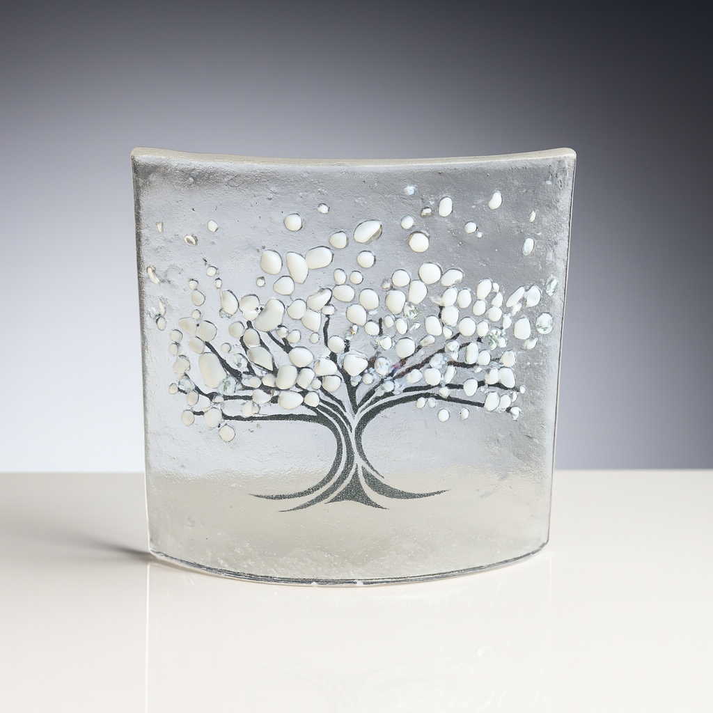 Glass Curve – Seasons Collection – Winter White (Handmade Decorative Ornament)