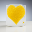 Glass Curve – Heart Shape in Yellow (Handmade Decorative Ornament)