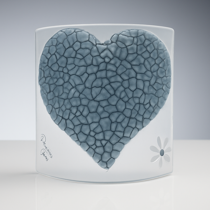 Glass Curve – Heart Shape in Grey (Handmade Decorative Ornament)