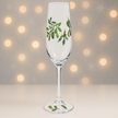 My Favourite Glass Xmas Mistletoe & Berry Flute