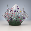 Handmade Fused Glass Small Tealight Holder – Violet Design