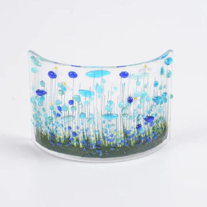 Handmade Fused Glass - Cornflower Curve by Pam Peters Designs