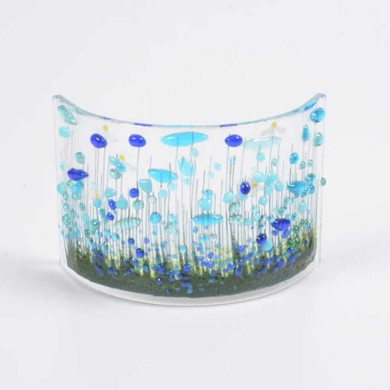 Handmade Fused Glass - Cornflower Curve by Pam Peters Designs