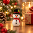 Glass Snowman with Top Hat – Christmas Miniature Figurine