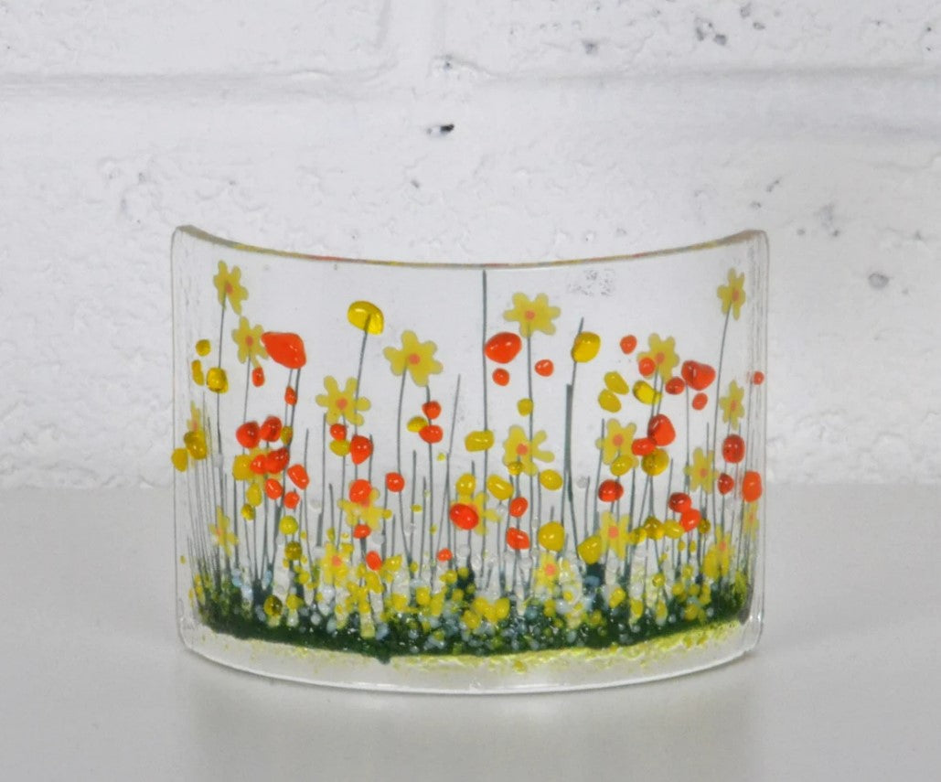 Handmade Fused Glass - Daffodil Curve by Pam Peters Designs