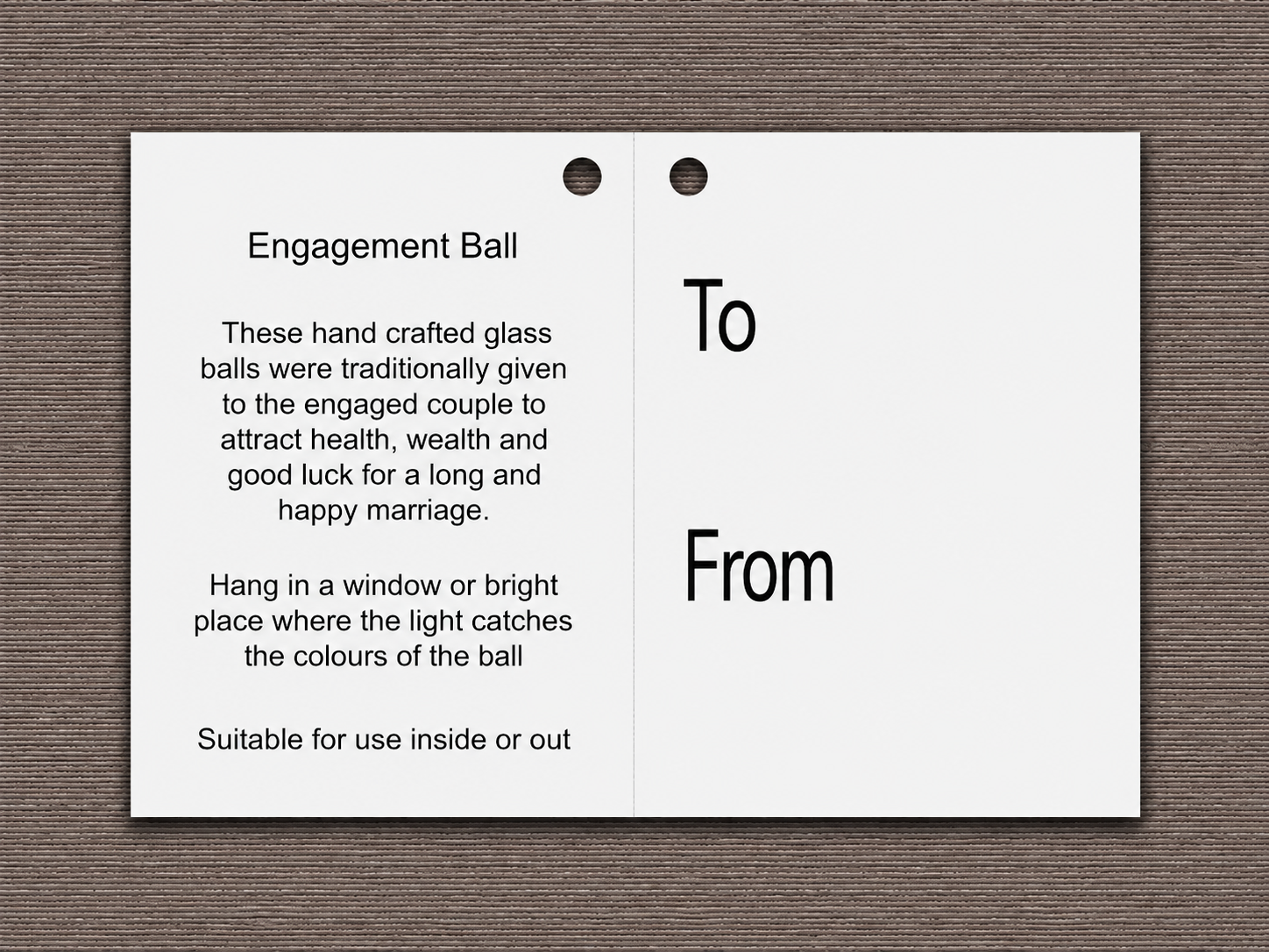 Engagement Gift Friendship Ball - Pastel White
