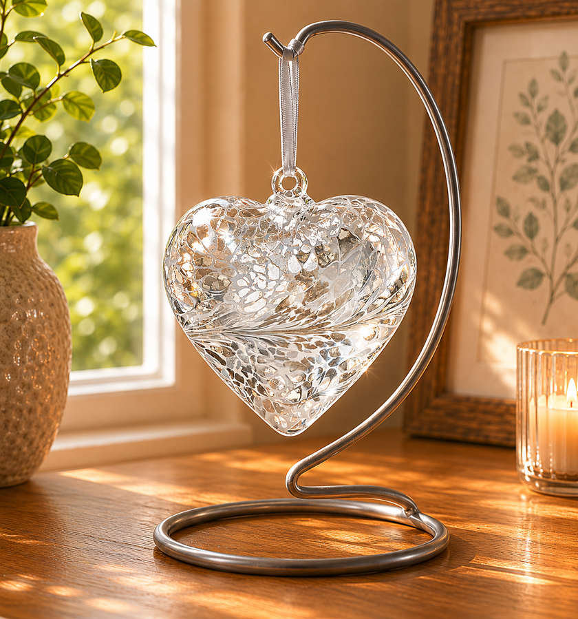 12cm Friendship Heart - Pastel Silver