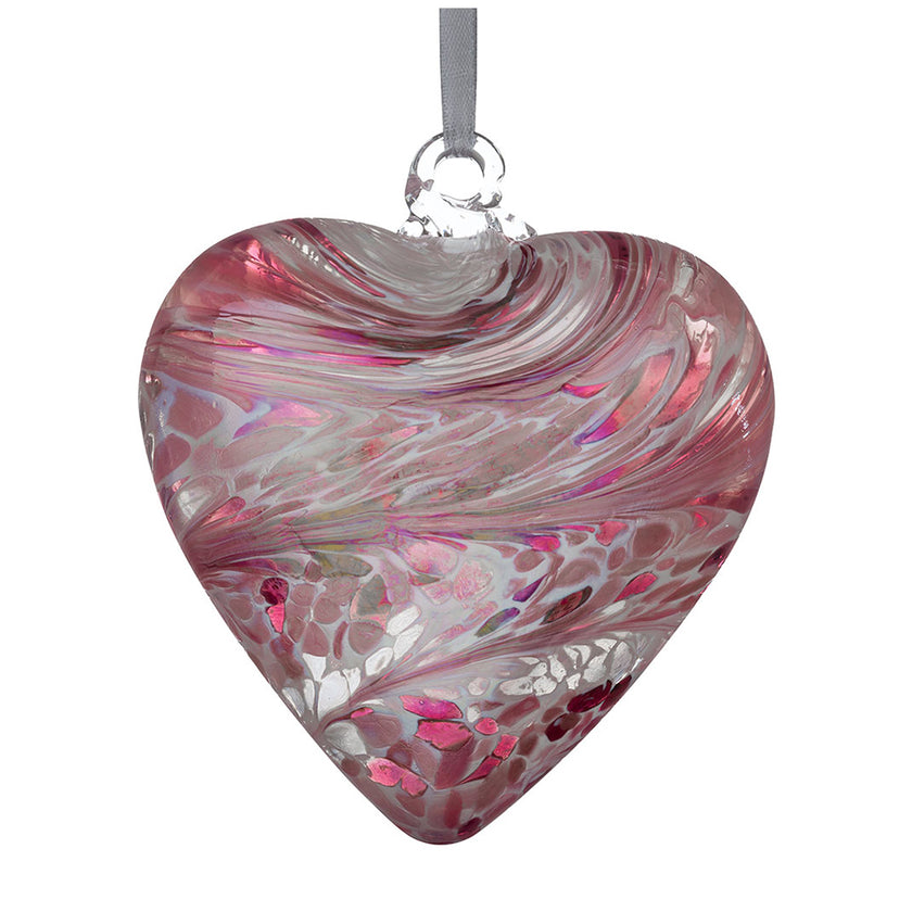 8cm Friendship Heart – Be Mine (Pastel Pink, Handmade Glass Keepsake)