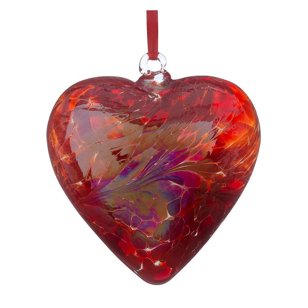 8cm Friendship Heart – I Love You (Red, Handmade Glass Keepsake)
