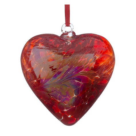 8cm Friendship Heart – I Love You (Red, Handmade Glass Keepsake)