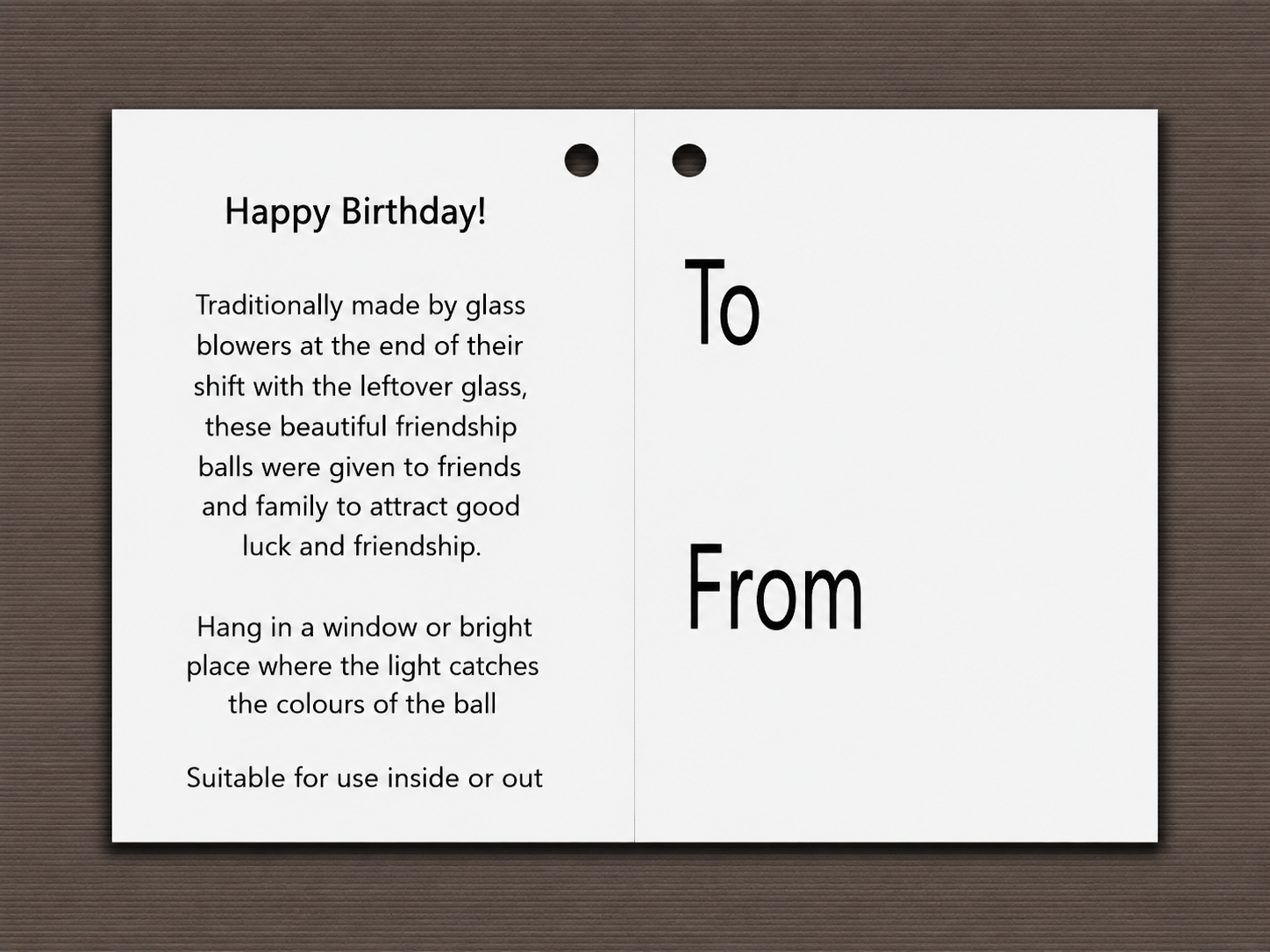 10cm Friendship Ball - Happy 60th Birthday