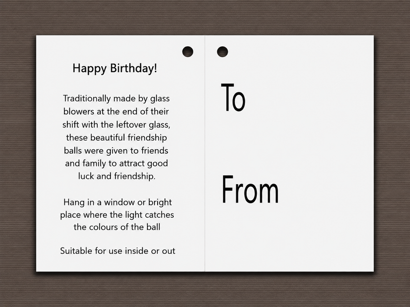 10cm Friendship Ball - Happy 100th Birthday