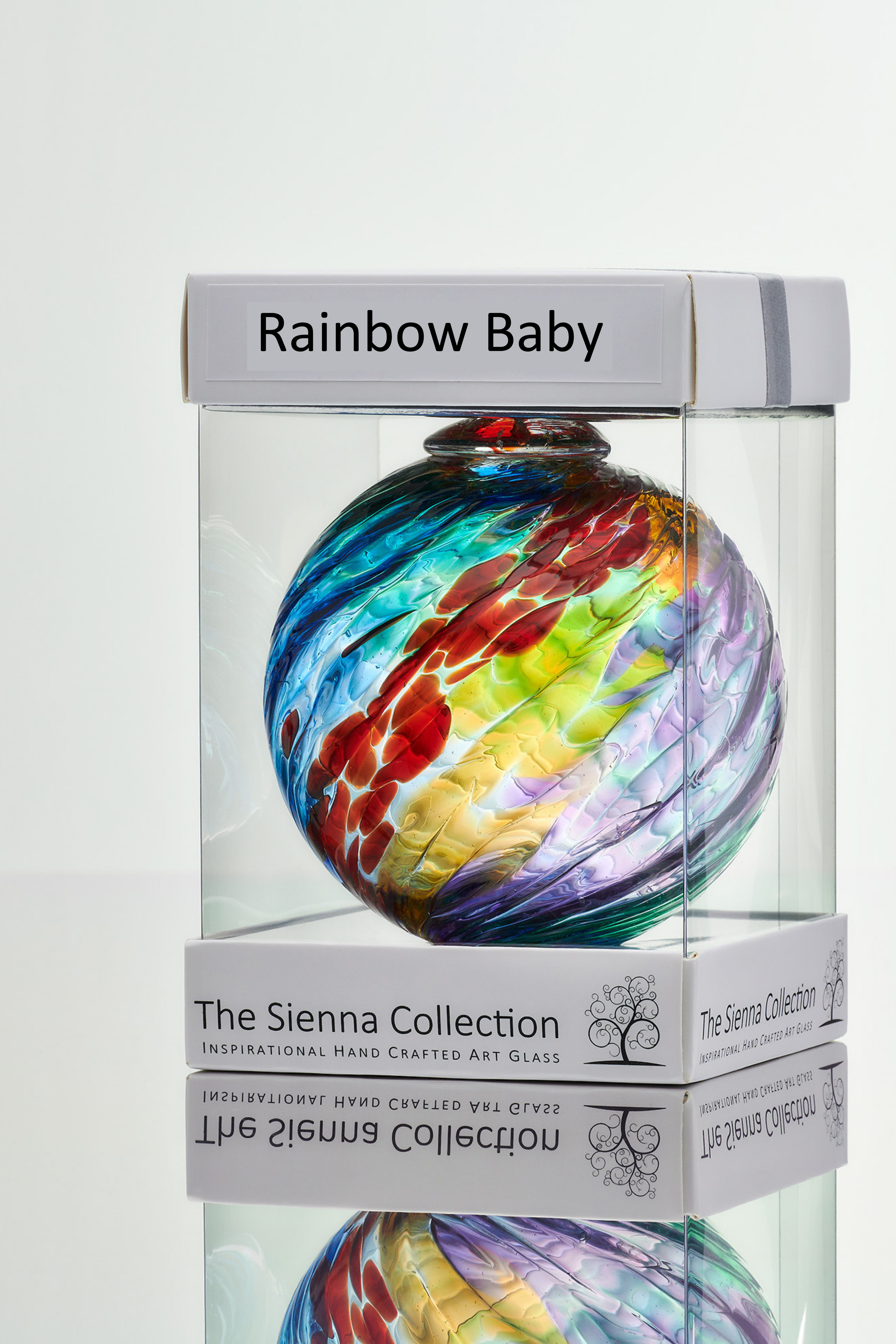10cm Friendship Ball – Rainbow Baby Gift (Handmade Glass Keepsake)