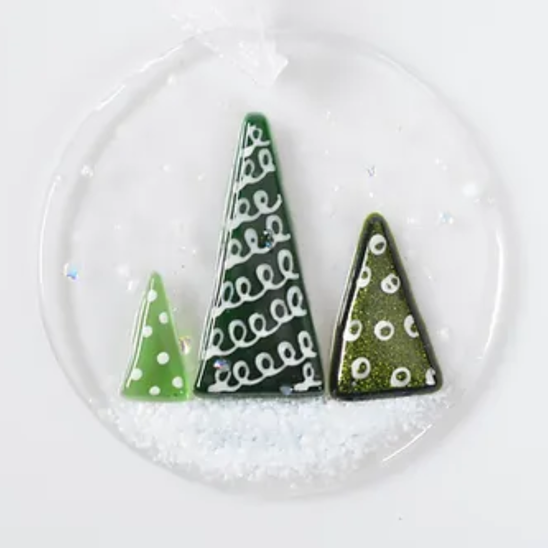 Handmade Fused Glass - Christmas Tree Ornament - Christmas Tree Globe