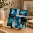 Square Glass Plate – Piazza Blue (Handmade Decorative Tableware)