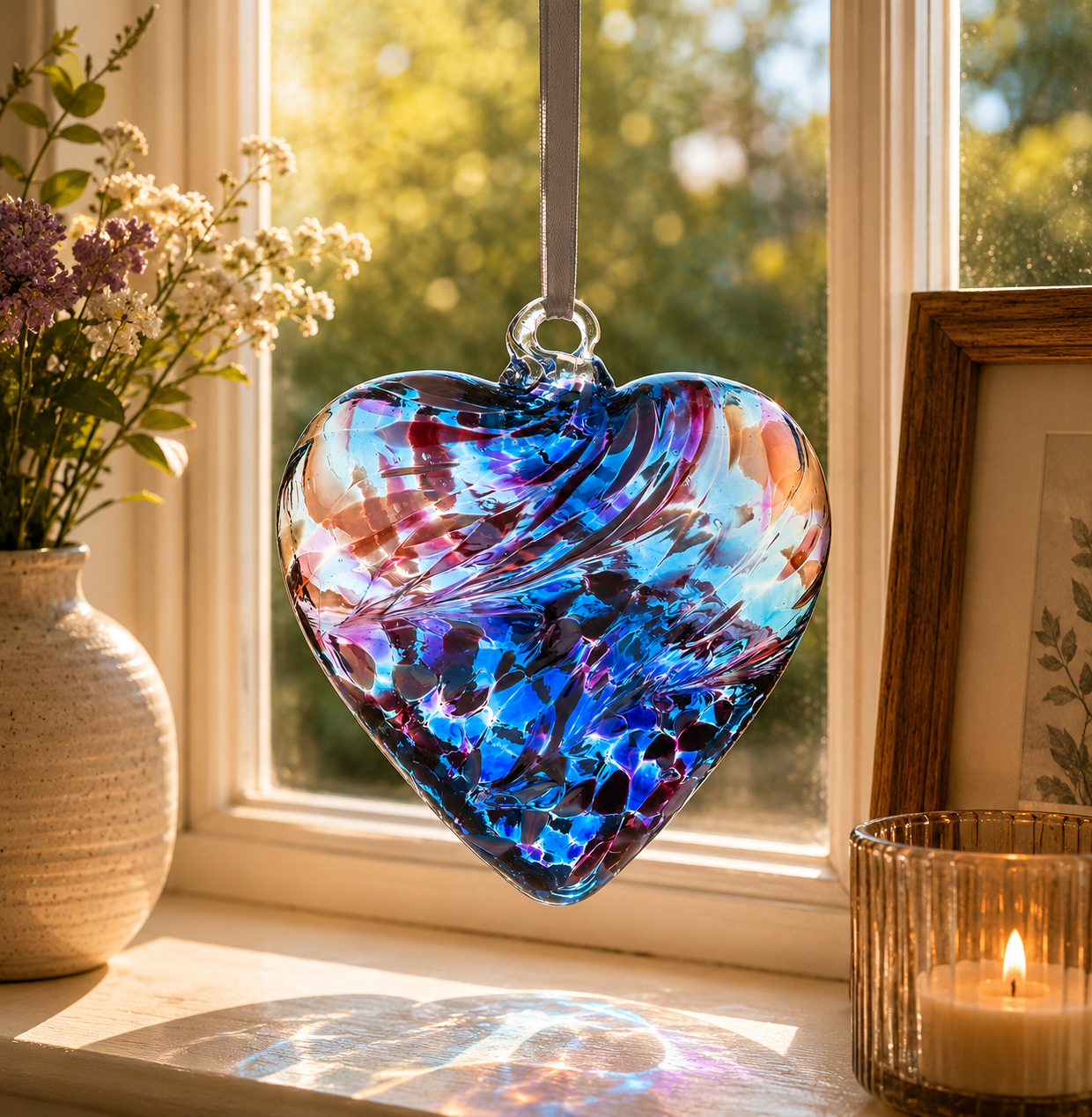 12cm Friendship Heart - Purple & Blue