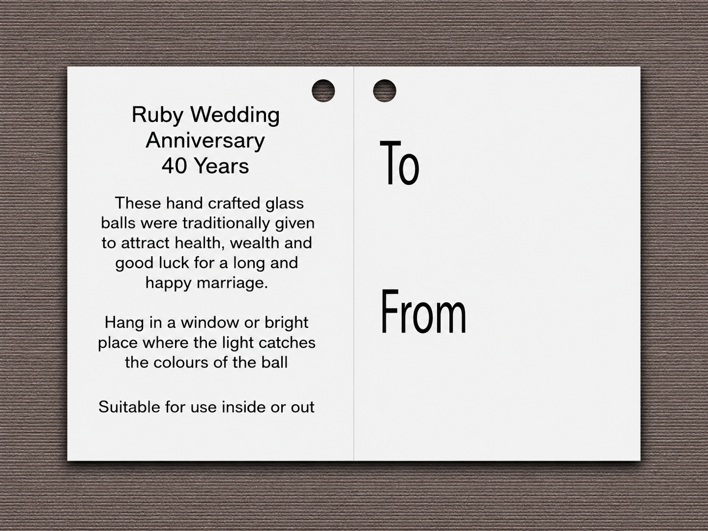 Ruby Wedding Anniversary Gift Friendship Ball