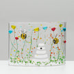Fused Glass Curve – Bumble Bee & Wildflowers (Handmade)